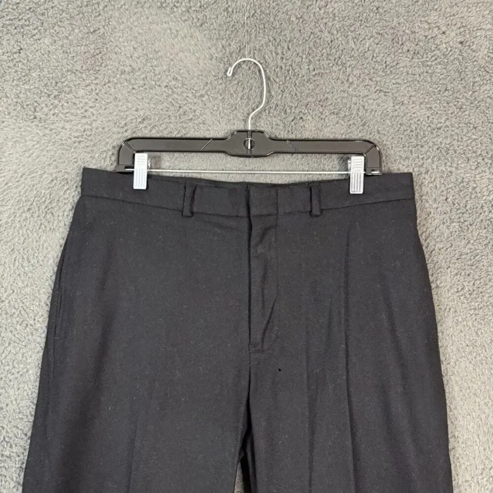 Vtg Polo Ralph Lauren Dress Pants Mens 34x34 Black Straight Fit Flannel Wool